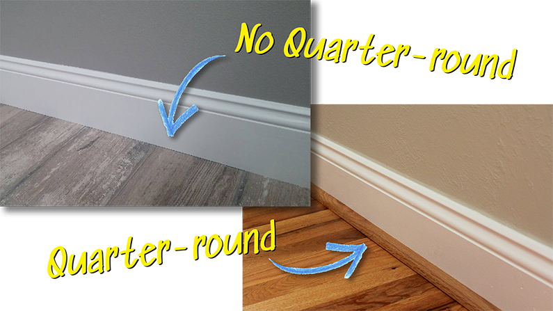 How To Install Laminate Flooring On, Baseboard Trim Without Quarter Round