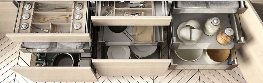 Drawers in kitchen